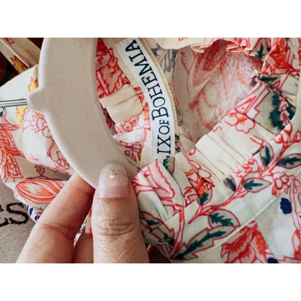 Alix of Bohemia Remi Coral Flower Dress L - Picture 12 of 12